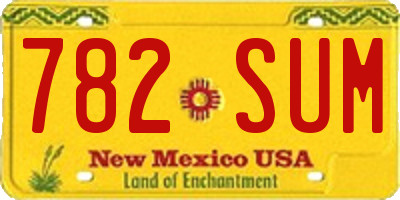 NM license plate 782SUM