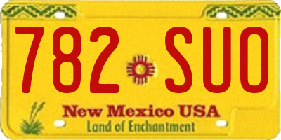 NM license plate 782SUO