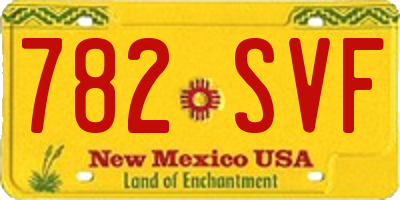 NM license plate 782SVF