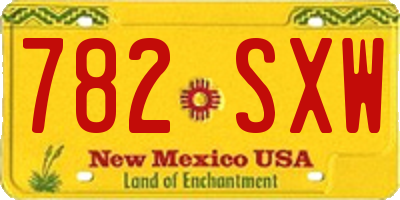 NM license plate 782SXW