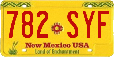 NM license plate 782SYF