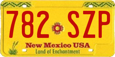 NM license plate 782SZP