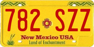 NM license plate 782SZZ