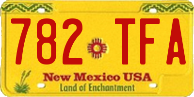 NM license plate 782TFA