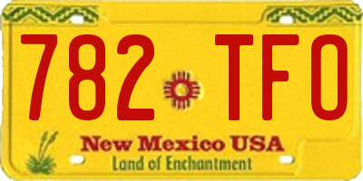 NM license plate 782TFO