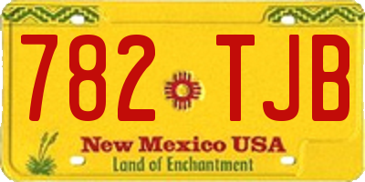 NM license plate 782TJB