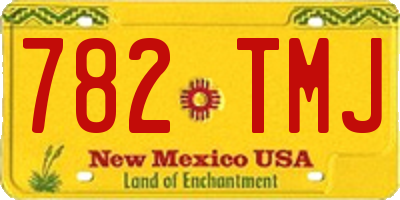 NM license plate 782TMJ
