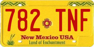 NM license plate 782TNF