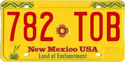 NM license plate 782TOB