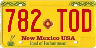 NM license plate 782TOD