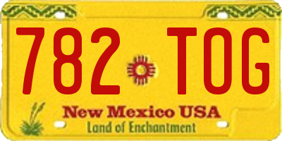 NM license plate 782TOG