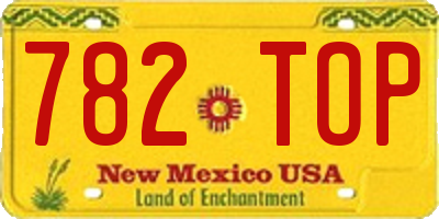 NM license plate 782TOP