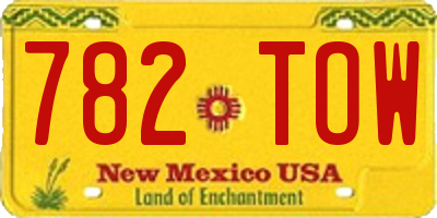NM license plate 782TOW