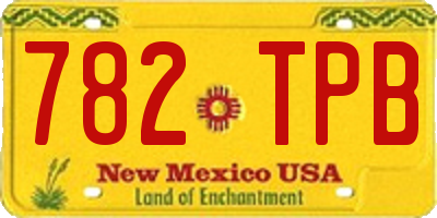 NM license plate 782TPB