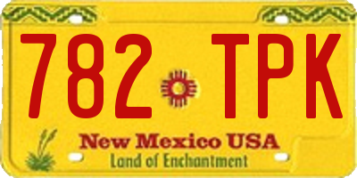 NM license plate 782TPK