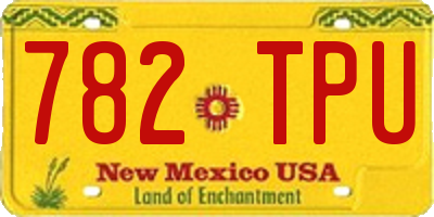 NM license plate 782TPU