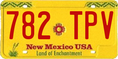NM license plate 782TPV