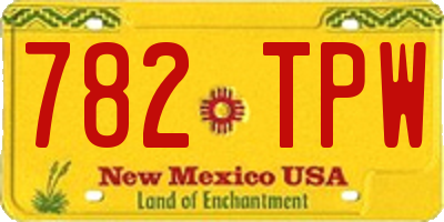 NM license plate 782TPW