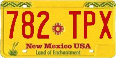 NM license plate 782TPX
