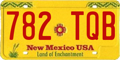 NM license plate 782TQB