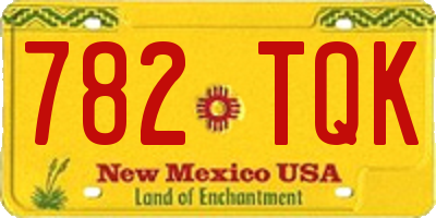NM license plate 782TQK