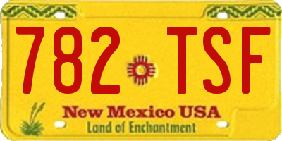 NM license plate 782TSF