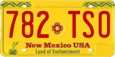NM license plate 782TSO