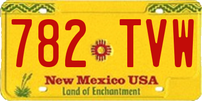 NM license plate 782TVW