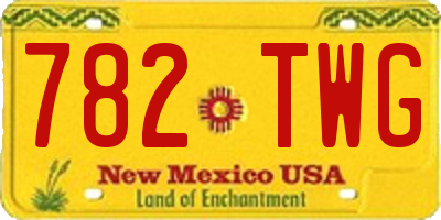 NM license plate 782TWG