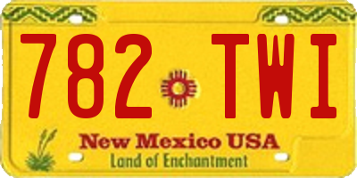 NM license plate 782TWI