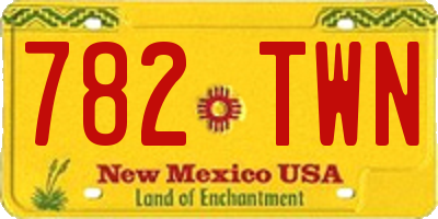 NM license plate 782TWN