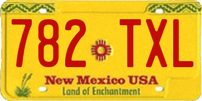 NM license plate 782TXL