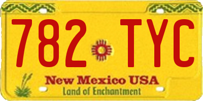 NM license plate 782TYC