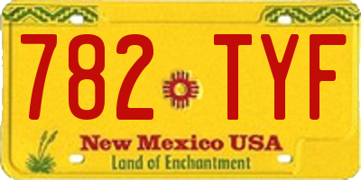 NM license plate 782TYF
