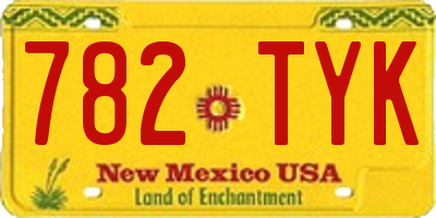 NM license plate 782TYK