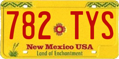NM license plate 782TYS