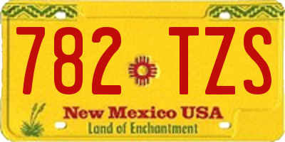 NM license plate 782TZS