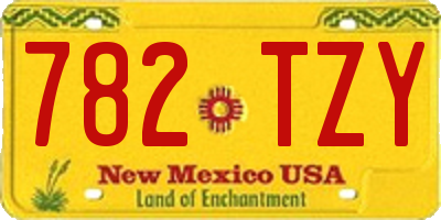 NM license plate 782TZY