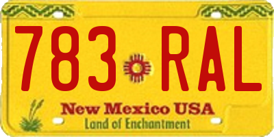 NM license plate 783RAL