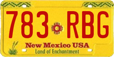 NM license plate 783RBG