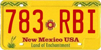 NM license plate 783RBI