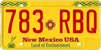 NM license plate 783RBQ