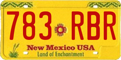 NM license plate 783RBR