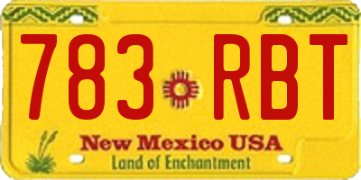 NM license plate 783RBT