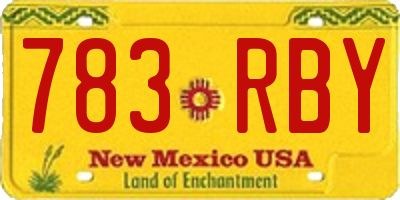 NM license plate 783RBY