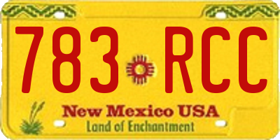 NM license plate 783RCC