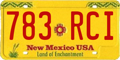 NM license plate 783RCI
