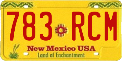 NM license plate 783RCM