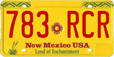 NM license plate 783RCR