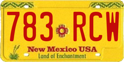 NM license plate 783RCW